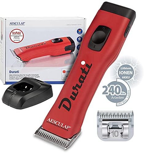 EHASO Kerbl XT434-SR Durati Akkuschermaschine, Signalrot, 1 Akku