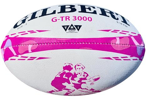 Rugby Imports X Gilbert G-TR3000 Pink Camo Rugby Ball - Adult and Youth Sizes 3, 4, and 5