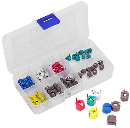 80 piezas 6mm condensador de ajuste de capacitancia variable Kit de condensador electrónico de cerámica 5/10/20/30/40/60/70/120P