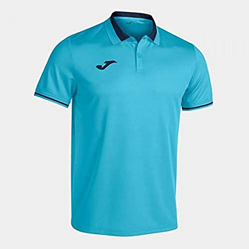 Joma Polo Kurzarm Championship VI Türkis Fluor Navy, 101954.013.XS