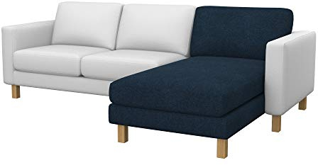 Soferia Kompatible Ersatzbezug fur KARLSTAD Anbau Recamiere, Stoff Strong Denim (FLECKENBESTÄNDIG und Kratzfest), Blau
