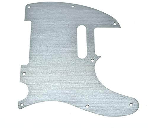 Dopro 8-Loch Aluminium eloxiert 1-lagig Tele Pickguard TL Scratch Plate passend für amerikanische/mexikanische Fender Telecaster Silber