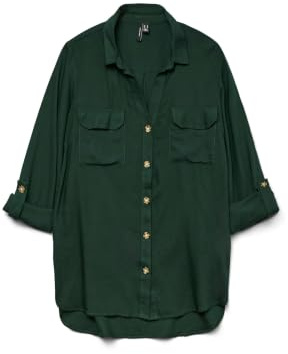 VERO MODA Damen Vmbumpy L/S Shirt New WVN Ga Noos Langarmbluse, Pine Grove,L