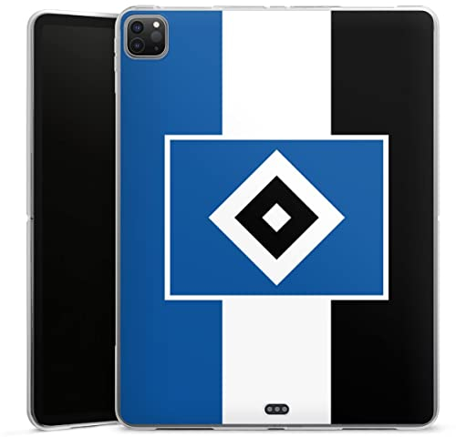 DeinDesign Silikon Hülle kompatibel mit Apple iPad Pro 12.9 (2020) Case Tablet Hülle HSV Streifen Hamburger SV