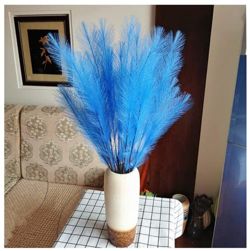 XIZHI Lot de 10 bouquets d'herbe de la pampa artificielle de 80 cm – Imitation herbe de la pampa pour la maison, les vacances, la ferme, le centre de table et la décoration de la maison (bleu)