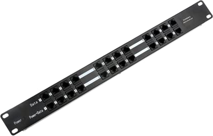 ZHANGQING 12 Port PoE Injector Konform IEEE 802.3af/24V Passiv PoE mit 10/100 Data Kompatibel 15~48V Netzteil Eingang | 19 Zoll Rack Mount Power Over Ethernet Injector Keine Netzteil | POE-12-1U