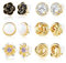 ASH'S CHOICE 6 Pairs Clip on Earrings for Women, Plated Rose Pearl Twist Knot Clip On Earrings, CZ Rhinestone Flowers Clip Earrings with Rubber Pads, Hypoallergenic Non Pierced Clip Earrings