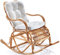 Kobolo Schaukelstuhl Rattan Natur mit Kissen 65x106x94 cm - Braun - Relaxstuhl für Wohnzimmer Schlafzimmer Kinderzimmer Freizeit