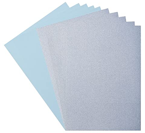 Vaessen Creative 800208-011 Florence Cardstock (216g/m²) & Glitzerpapier (250g/m²), Hellblau, DIN A4, 10 Stück, für Scrapbooking, Kartenherstellung, Stanzen und andere Papierbasteleien, Blau