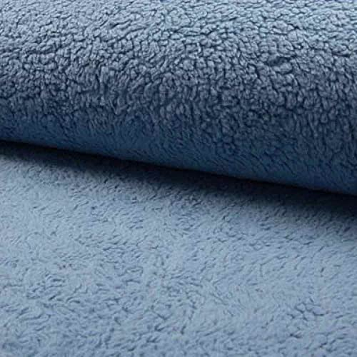 Teddystoff in Blau aus Baumwolle als Meterware zum Nähen, 50 cm