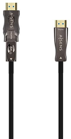 AISENS - A153-0646 - Cable HDMI V2.1 AOC desmontable ultra alta velocidad 8K@60Hz 4K@120Hz 4:4:4 48Gbps, A/M-D/A/M, negro, 30m