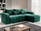 MODERNO Pufetto Corner Sofa with Sleep Function, Bed Container, Corner Sofa, Sofa Bed, Living Room, Bedroom, Furniture Sofas & Couches, Sofa Bed Couch, Velour, Bottle Green, 86 x 245 x 147 cm
