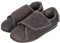 HomeTop Men's Corduroy Slippers Comfy Adjustable Hook and Loop Memory Foam Wide Indoor House Shoes for Diabetic Swollen Feet Dark Grey, 8 UK