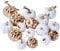 Miaikoe 16 Pcs Verschiedene Herbst Künstliche Kürbisse Ernte Weiß Faux und Gold Überzug für Halloween Thanksgiving Dekoration Anzeigen