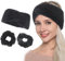 Kiiwah 3 Stück Damen Gestrickt Stirnband Winter und Plüsch Haar Scrunchies Kit, Elastisches Haarbänder Bow Headwrap für Outdoor Sport, Skifahren, Laufen