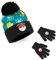 Pokemon Wintermütze & Handschuhe oder Winter Mütze, Schal & Handschuhe Set Kinder (5-8 Jahre, Schwarz/Blau 2 Stück)