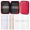 Häkelnadeln Set mit rotem Aufbewahrungsetui, 22 Stück Häkelnadeln Set ergonomische Stricknadeln Stumpfe Nadeln DIY Hand Knitting Craft Art Tools für Anfänger