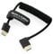 Alvin's Cables 8K 2.1 HDMI High Speed Braided Coiled Cable Straight to Right Angle for Atomos Ninja V, Portkeys BM5, for Feelworld Monitor, for Canon C300, Z CAM E2, Sony FS5| FS7| A7S3 Cameras