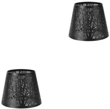 CLSSLVVBN 2 Ensembles Abat-Jour en Métal Durable - Installation Facile, Effet de Lumière Douce - Universel Noir