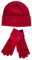 Ralph Lauren Lauren Woll-Kaschmir Mütze & Handschuhe Set, Rot