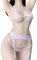 SNOMYRS Cosplay Lingeries Kawaii Anime Micro Bikini Japonais Culotte Soutien-Gorge Sous-Vêtements Porte-Jarretelles Ensemble Dos Nu Sangle Costumes Tenue Rose, rose, taille unique