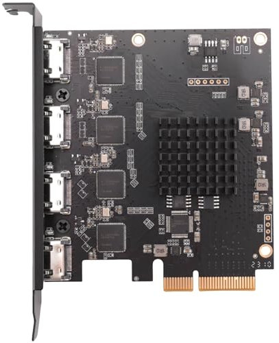 FURREN 4-Kanal-Kompatible PCI-E-Videoaufnahmekarte 1080P 60fps OBS Wirecast Live Broadcast Streaming Adapter Ersatzteile Zubehör