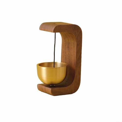 Magnetic Doorbell Wooden Doorbell Wind Chime Aesthetic Room Home Wall Decoration Chime Wind Decoration 7 x 4.5 x 3.5 cm (Black Walnut)
