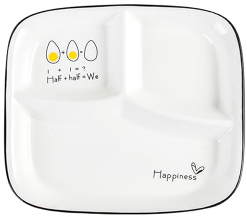 VILLFUL Plato De Servir Platos De Postre Plato De Control De Porciones Saludables Platos Divididos De Ceramica Plato De Dulces Plato De Cocina Niño Plato De Frutos Secos Adulto Cerámica