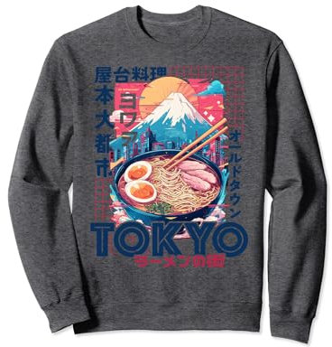 Bol à ramen japonais Synthwave des années 80 à Tokyo Sweatshirt