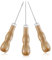 Ahle Mit Holzgriff, 3 Stück Locher, Vorstecher mit Holzgriff, DIY Lederhandwerk Nähen Ahle Loch Ahle Gebogene Ahle Nähen Werkzeug Holzgriff Locher Nähen Stanzen Mit Holzgriff Zum Nähen Reparieren