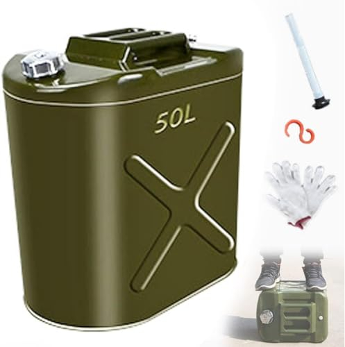 RRHCW Barril De Gasolina De Acero Inoxidable 10L/20L/25L/30L/40L/50L/60L Garrafa Gasolina Deposito Gasoil Lata Gasolina con Asa Accesorios para Motos Y Coches-50L