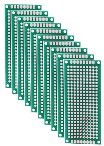 Heevhas Universalplatine doppelseitige Leiterplatten Universelle Leiterplatte Lochrasterplatine Lochrasterplatte PCB 3 x 7 cm Prototyp Kits PCB Board (10 Stück)