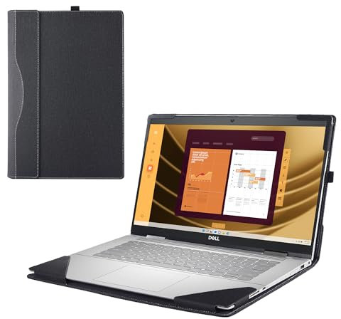 RUNMEIJIA Laptop-Schutzhülle für Dell Latitude 5550/5540/5530/5520 2021 ~ 2024 [nicht kompatibel mit anderen Modellen]. 2-in-1 PU-Leder-abnehmbare Notebook-Hülle, Computertasche, Schutzhülle (schwarz)