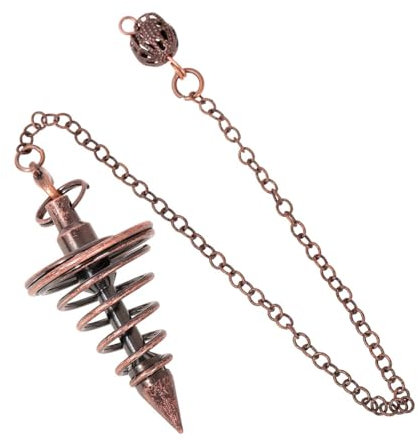 PRAOFRT Pendule Divinatoire de Radiesthésie en Laiton Doré et sa Chaîne Pendule radiesthesie Oracle divinatoire Baguette sourcier tarot divinatoire(B)