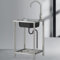 Fregadero Exterior Lavadero Pila Exterior Jardin Fregadero De Acero Inoxidable Independiente con Grifo Y Estantes De Almacenamiento Fácil De Montar Lavabo Portatil para Jardín Lavadero