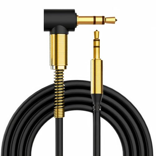 STYLETECK Headphone Extension Cable, 3.5mm Extension Cable, Right Angle Male to Female AUX Earphone Extender Cord Compatible with Smartphone iPad Tablet MP3 Speaker Headset Car Stereo (Male-Male, 1M)