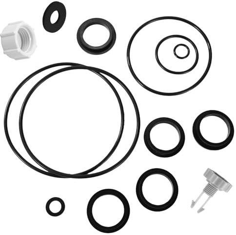 Lyreh 14pcs Rechange Filtre Sable Piscine Compatible avec Intex Pompe Filtre à Sable Krystal Clear, Comprenant 1 Soupape Décharge Air 11 Joint Torique 1 Couvercle Soupape Vidange avec Joint Torique