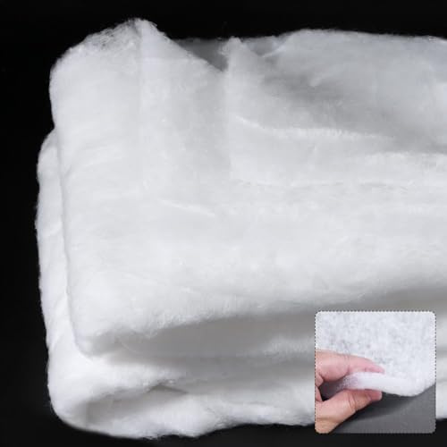Nuyoah Polsterwatte Volumenvlies 60g/m² Polstervlies Meterware 1.5x1m 7mm 100% Polyester Waschbar Bügelbar Patchworkvlies Vlieswatte Polsterung Watte als Füllung Vlies Keine Klebeschicht