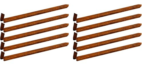 innogard Erdanker für Rasenkante breit 10er Set Cortenstahl 450 mm | Fixierstäbe für Rasenkante breit & Mähkanten, Stabile Bodenanker Rostoptik, Witterungsbeständig & Robust