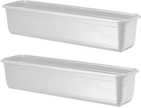 pokm toolsmarket - 2 STK. Blumenkasten, Länge 50cm, Weiß Farbe:, EU-Qualität, Blumenkübel Set Pflanzkasten Balkonkasten ohne Untersetzer - Venus