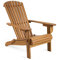 VonHaus Folding Adirondack Chair - Natural Foldable Fire Pit Chair for Garden, Terrace, Patio, Balcony & Outdoors - Water Resistant Acacia Hardwood Garden Seat with Wide Armrests & Sloped Back