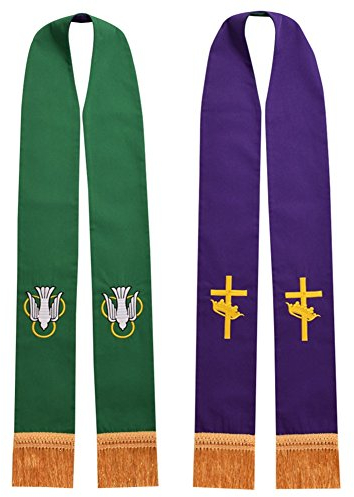 BLESSUME Kirche Pastor Reversibel Stola mit Quasten