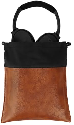 Geekria Headphones PU Carrying Bag, Universal Headphone Protection Pouch/Portable Travel Bag, Compatible with Bose QC35/25/15, Beoplay H9i/8/6/4/2, AKG Y500, Y50BT (Brown)