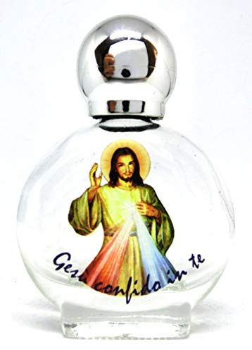 GTBITALY gesu' misericordioso Flasche aus Glas mit silbernem Stöpsel für Santa mit UV-Druck Ultra Violet