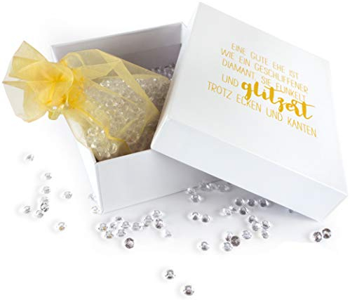 WeddingTree 3000x Deko Steine Kristall 6 mm - Diamanten Deko in Organza Säckchen und Box - Tischdeko Steine – Streudeko Diamanten Dekosteine Glas - Deko Diamant - Glitzerdeko