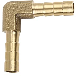 sourcing map Schlauchtülle Messing L-Verteiler 90 Grad Schlauchverbinder 6,3mm Gewinde Verbinder für Luft Wasser Gas Öl