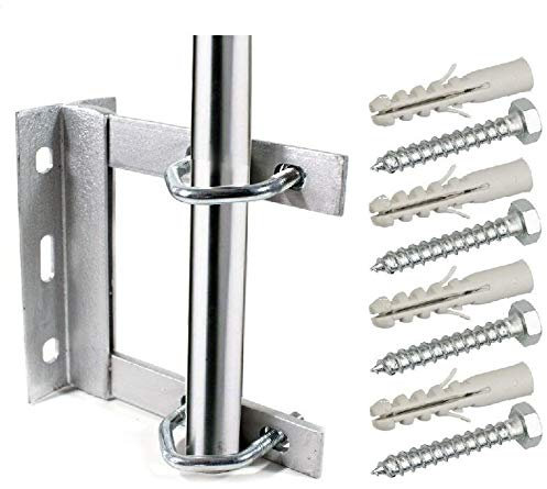K M Electronics® TV AERIAL WALL MOUNT BRACKET 6 X 6 GALVANISED INCLUDING V BOLTS AND FIXINGS