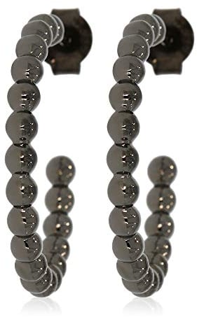 XEN Steckcreolen Kugeldesign Black Rhodium