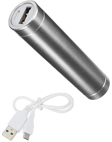 Externer Akku für Xiaomi Redmi Note 7 Universal Power Bank, 2600 mAh, mit USB-Kabel/Mirco USB für Notfall Telefon (Silber)