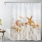 LB Duschvorhang Tropischer Strand 150x180cm Seestern und Muschel auf weißem Sand Bad Vorhang mit Haken Polyester Wasserdicht Antischimmel Badezimmer Vorhänge